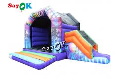 China 15x18ft Inflatable Disco Dome Bounce House With Slide Digital Printed supplier