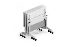 China White Rectangular Wooden Foldable Training Table Thickness 25mm For Meeting Room supplier