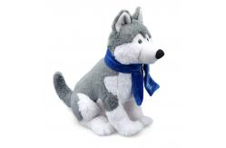 China Short Plush Simulation Husky Stuffed Toy With Scarf ISO9001 supplier