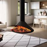 Eco Friendly Indoor Wood Burning Fire Pits Rotating Fireplace Non Rusting