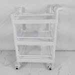 Modular 3-Shelf Medical Trolley with Safety Rails Easy Assembly Plastic Cart for sale