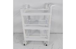 China Modular 3-Shelf Medical Trolley with Safety Rails Easy Assembly Plastic Cart supplier