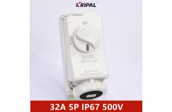 China 63A 3P IP67 Socket With Switches And Mechanical Interlock IEC standard supplier