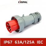 IP67 Three Phase 63A 125A 380V Industrial Plug And Socket IEC Standard for sale