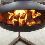 rustproof Hotel Suspended Wood Burning Stove Rotating Hanging Fireplace 1000mm
