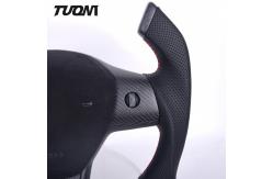 China Matte Carbon Fiber Tesla Model 3 Model Y Steering Wheel Perforated Leather supplier
