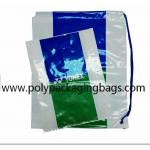 Thickness 0.07mm White PE Drawstring One Shoulder Backpack Drawstring Plastic Bags