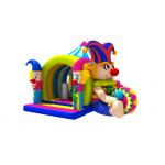Lovely Circus Clown Kids Inflatable Bounce House With Slide / Blow Up Jumpers for sale