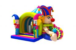China Lovely Circus Clown Kids Inflatable Bounce House With Slide / Blow Up Jumpers supplier