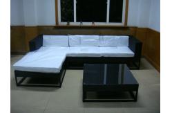 China PE Rattan Sleeper Sofa , Fashion Indoor L Shape Lounge Sofa Set supplier