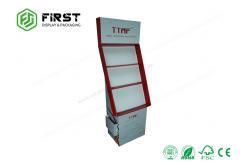 China 4-Shelves POP Up Paper Cardboard Floor Display Rack With Glossy Lamination supplier
