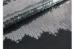 China Embroidered Mesh Lace Fabric With Silver Sequin , Bridal Lace Fabric By The Yard supplier