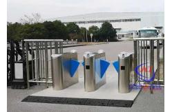 China External 60cm Flap Barrier Turnstile Fingerprint 2 Paths Access Control Entrance Solution supplier