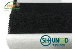 China Black Woven Interlining Fabrics ( Etretelas ) With Double Dot PA Coating supplier