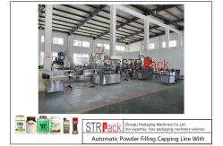 China Automatic Powder Filling Capping Line With Auger Dosing Filler For Bottles Jars supplier