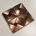201 304 Hairline Copper Color Stainless Steel Mosaic Tile Backsplash Sheets 6mm for sale