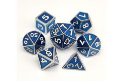 China Handmade Luxury Blue Dice Set Multipurpose Hand Poured D4 D6 D8 supplier