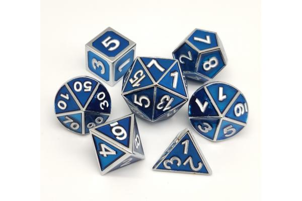 Handmade Luxury Blue Dice Set Multipurpose Hand Poured D4 D6 D8