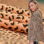 Leopard Dot Printed 180cm Rib Stretch Knitted Fabric Polyester Cotton Dress Fabric for sale