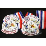 Shiny Gold Carnival Metal Award Medals With Chain / Panton Soft Enamel Colors for sale
