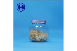 China Polygonal Shaped Clear Plastic Cookies Rock Candy Nuts Sugar Jar Aluminium Top Lid supplier