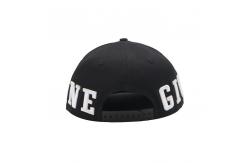 China High Durability Black Flat Visor Snapback Hat With Embroidered Logo supplier