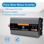 1000W Pure Sine Wave Power Inverter 12V/24V to 220V AC for sale