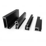 6m Black Anodized Extruded Aluminium Profile Sliding Wardrobe Doors Frame With Fine Line Style for sale