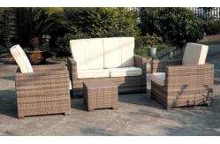 China 4pcs rattan furniture with high back cushion supplier
