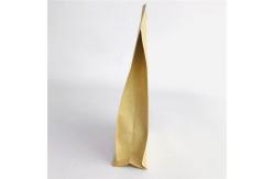 China Custom Accepted Quad Sealed Brown Kraft Paper Biodegradable Bags with Zipper supplier