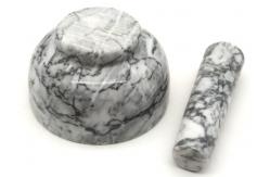 China Solid Marble Stone Mortar And Pestle Polished For Herb Spice Grinding supplier