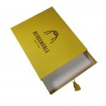 Custom Logo Printing Paperboard Yellow Pull Out Sliding Drawer T Shirt Packaging Box