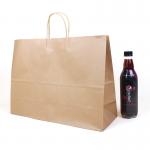 Reusable Logo Printed Kraft Paper Shopping Bag With Twisted Handle