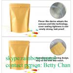Promotions Brown Kraft Paper Bags With Window / Doypack Heat Sealable Tea Bags for sale