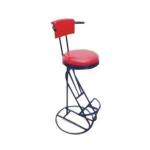 Round Nailing Swivel High Back Stainless Steel Bar Stool Adjustable Plastic Spoon Bar Chair for sale