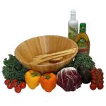 Dishwasher Safe Durable Bamboo Serving Bowl , Wooden Salad Mixing Bowl for sale