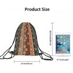 Boho Floral Drawstring Bag Backpack Bohemian Style Tribal Art Batik Seamless Pattern