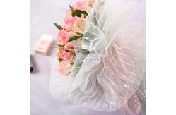 China Stripe Deco Florist Wrapping Paper 50cmx10Y Polyester Mesh Roll With Dot supplier
