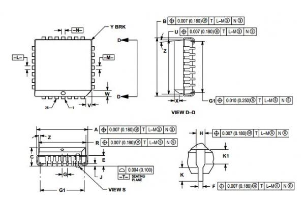 Integrated Circuit Chip Low Skew CMOS PLL Clock Driver MC88915TFN100 MOTOROLA PLCC28