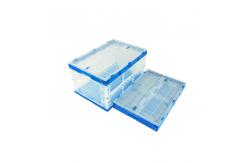 China 650*440 mm Series Plastic Collapsible Tote Boxes Attached Lids Stacking supplier