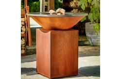 China Rusty Red Corten Steel Fire Pit With Barbecue Grill supplier