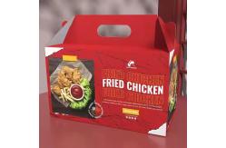 China Custom Kraft Paper Fried Chicken Boxes - Eco-Friendly Takeaway Packaging with Handle supplier