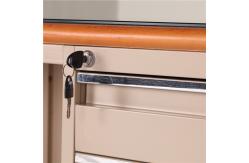 China Modern MDF Board L Shaped Office Desk Three Drawer Office Desk supplier