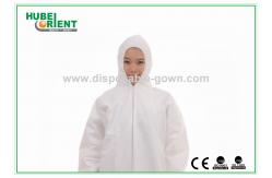 China Splash Resistant SMS Disposable Coveralls With Hood And Feetcover supplier
