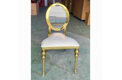 China Acrylic Back event chairs dining chairs SS gold rental furniture supplier