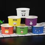 FDA 320ml Disposable Bubble Tea Cups Ice Cream Paper Containers With Sleeve