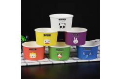 China FDA 320ml Disposable Bubble Tea Cups Ice Cream Paper Containers With Sleeve supplier