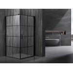 Stylish Square Shower Enclosures With Printing Glass And Black Frame for sale