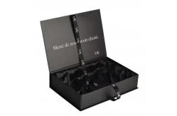 China Cosmetic Black Rigid Cardboard Box Packaging Foldable Multiscene supplier