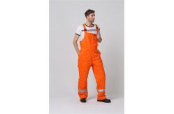 China 2 Side Pockets Orange Winter BIB Pants With Covered Metal Zip supplier